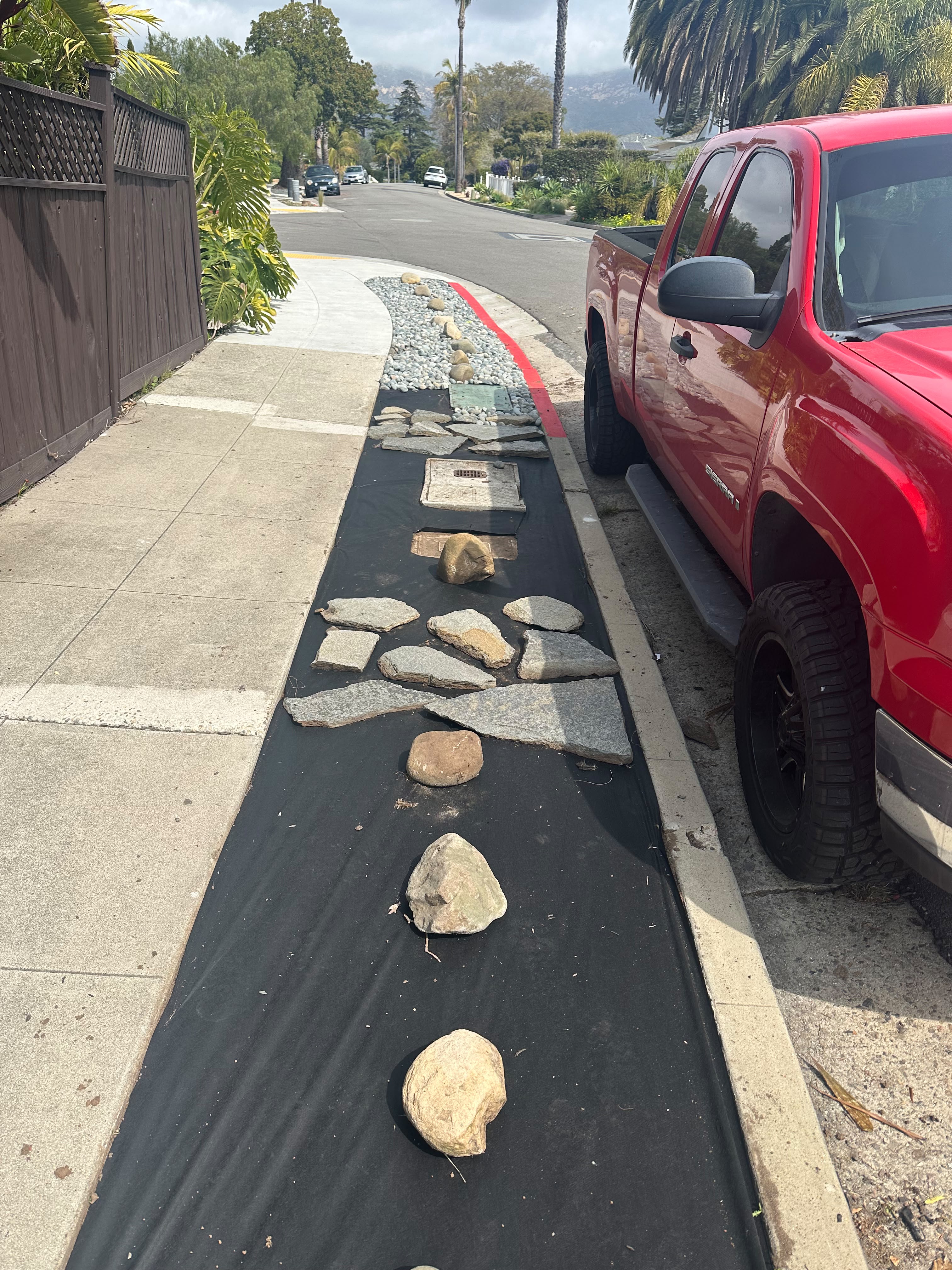 Colocando la piedra a mano